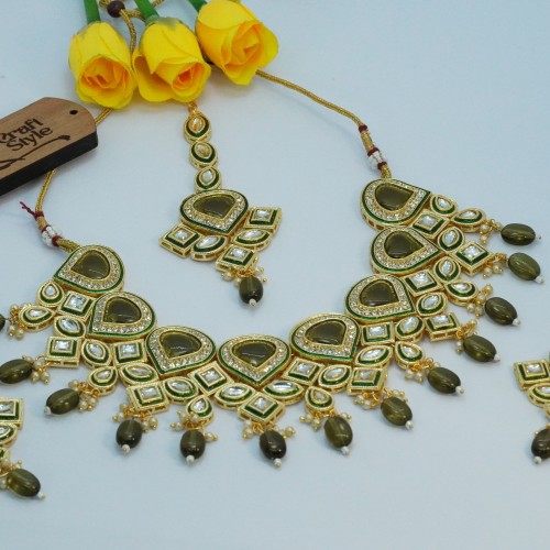 Kundon Bridal Jewelry Set | Necklace, Earrings &amp;Tickly SC 1