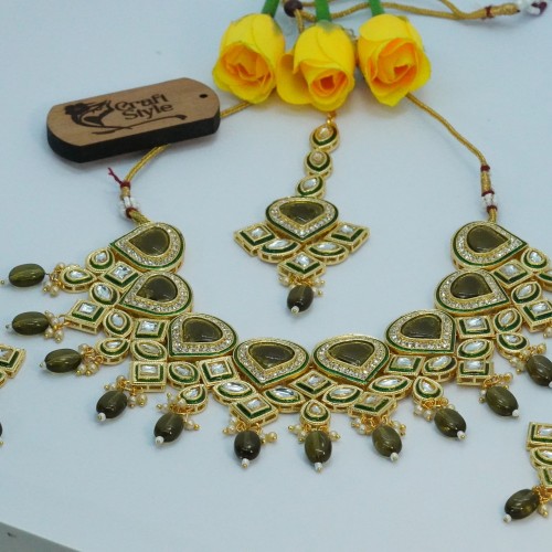 Kundon Bridal Jewelry Set | Necklace, Earrings &amp;Tickly SC 1