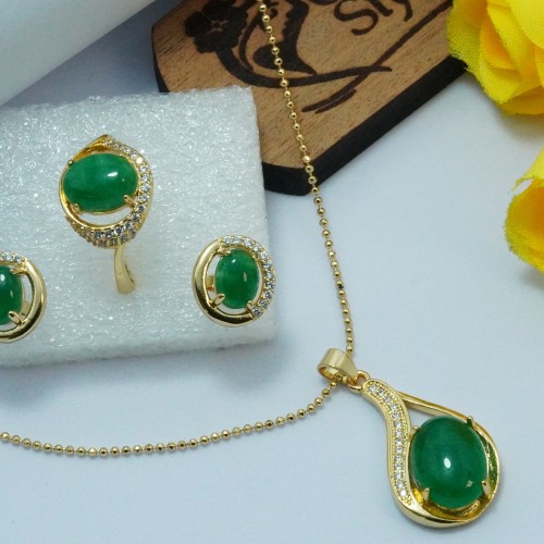 Elegant Green Locket Jewelry Set SJF1477/8