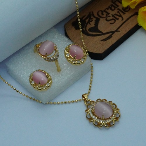 Elegant Yellow Locket Jewelry Set SJF1477/11