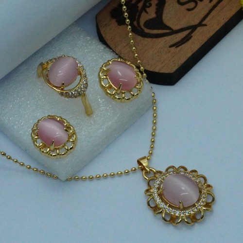 Elegant Yellow Locket Jewelry Set SJF1477/11