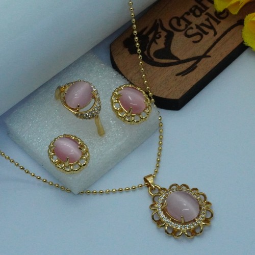 Elegant Yellow Locket Jewelry Set SJF1477/11