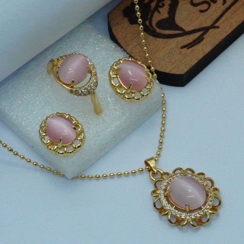 Elegant Yellow Locket Jewelry Set SJF1477/11