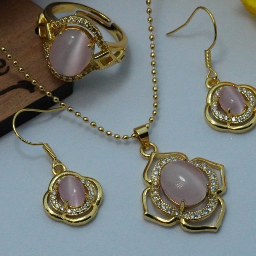 Elegant Pink Locket Jewelry Set SJF1477/13