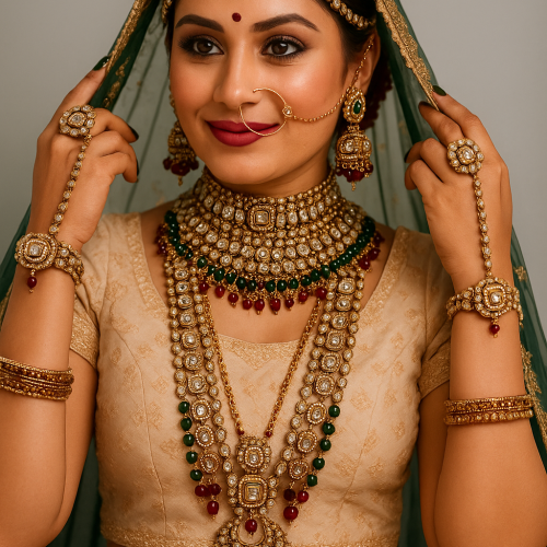 Royal Bridal Kundan Jewelry Set Ruby H23467/2