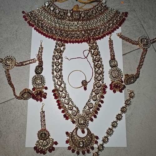 Royal Bridal Kundan Jewelry Set Ruby H23467/2