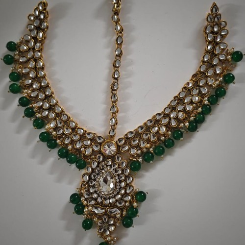 Elegant Layer Sita Parti Maang Tikly Green/H23467/13