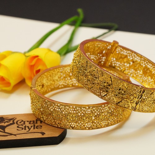 Classic Gold Textured Bangles H23469/9A