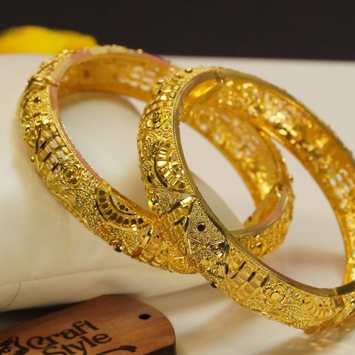 Elegant Filigree Gold Bangles H23469/9B