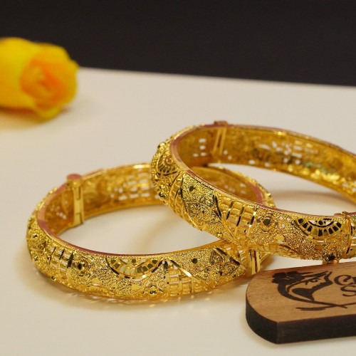 Elegant Filigree Gold Bangles H23469/9B