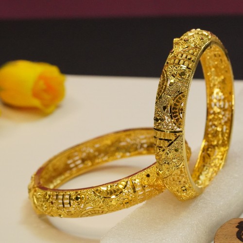 Elegant Filigree Gold Bangles H23469/9B