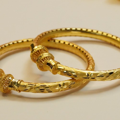 Classic Engraved Gold Bangles H23469/10