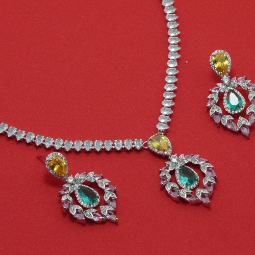 Pink Buds Diamond Cut Necklace YMC1033/11