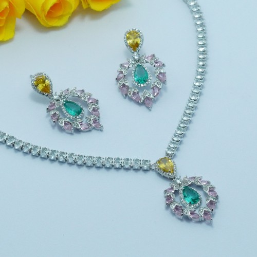 Pink Buds Diamond Cut Necklace YMC1033/11