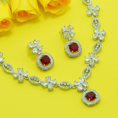 Diamond Cuts Necklace Set/Ex-1-H20607-3A-1750-Golden