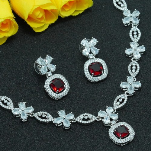Diamond Cuts Necklace Set/Ex-1-H20607-3A-1750-Golden