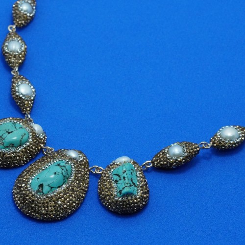 Natural Stone Pearl Necklace Set ANG767/6Pest