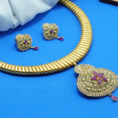 Indian Diamond-Cuts Necklace Set/Ex-1-H2919-2550