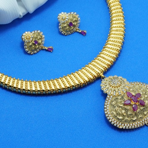 Indian Diamond-Cuts Necklace Set/Ex-1-H2919-2550
