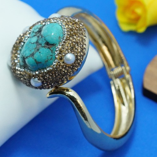 Natural Stone &amp; Pearl Pest Bracelet ANG767/6Pest