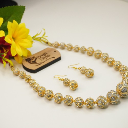 Indian Traditional Antique Beaded Necklace Set
