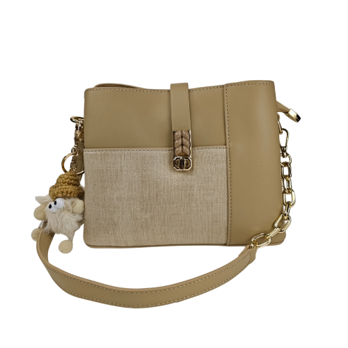 Elegant Beige Top Handle Handbag 4 Light