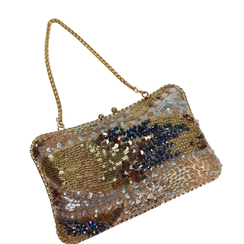 Elegant Beaded Sequin Party Golden Clutch – Craft Style