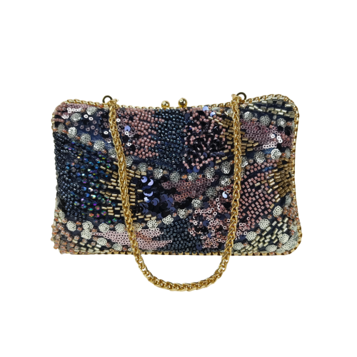 Elegant Beaded Sequin Party Black Clutch – Craft Style
