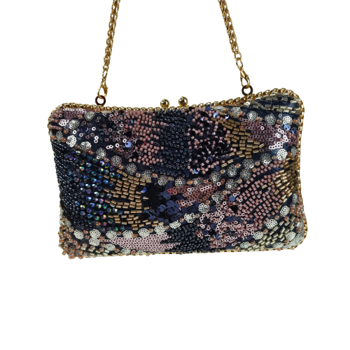 Elegant Beaded Sequin Party Black Clutch – Craft Style