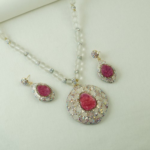 Natural Stone Necklace Set ANJ767/5