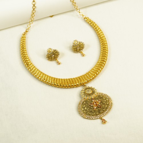 Indian Diamond-Cuts Necklace Set/Ex-1-H2919-2550