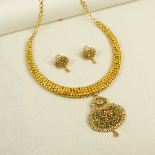 Indian Diamond-Cuts Necklace Set/Ex-1-H2919-2550