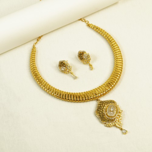 Indian Diamond-Cuts Necklace Set/Ex-1-H2919-2550