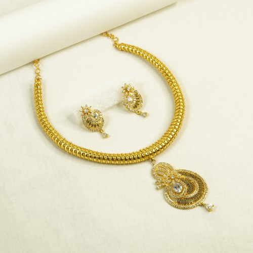 Indian Diamond-Cuts Necklace Set/Ex-1-H2919-2550