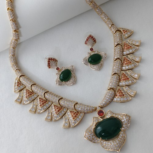 Diamond Cuts Necklace Set Xuping2