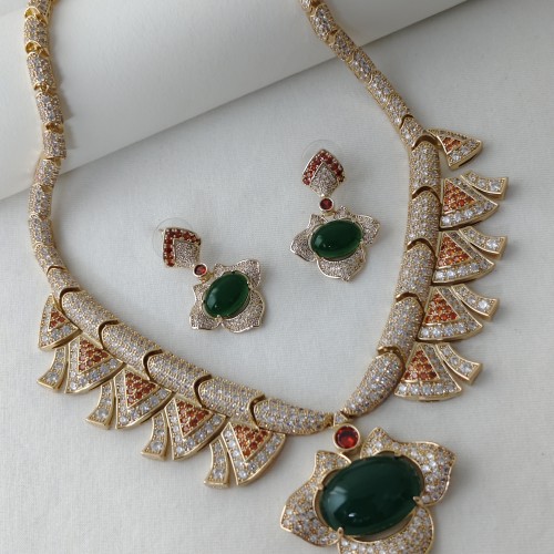 Diamond Cuts Necklace Set Xuping2