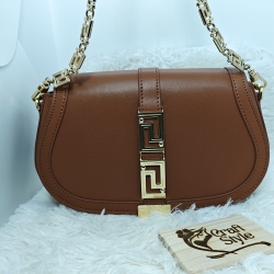 Versace Leather Ladies Bag-Brown