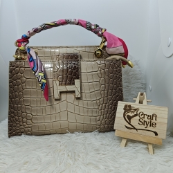 HERMES CROCODILE LEATHER HANDBAG
