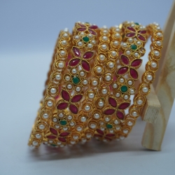 Floral Crafted Indian Bangles H20621/18