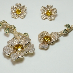 Floral Diamond Cut Necklace YMC1033/3