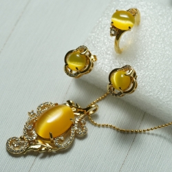 Elegant Yellow Mini Jewelry Set SJF1477/12