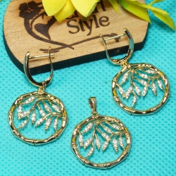 Floral Diamond Cuts Necklace Set Xuping  B67