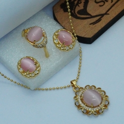 Elegant Yellow Locket Jewelry Set SJF1477/11