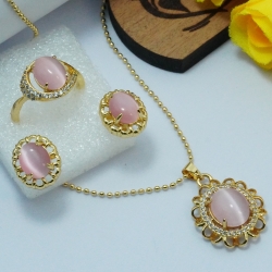 Elegant Baby Pink Locket Jewelry Set SJF1477/11