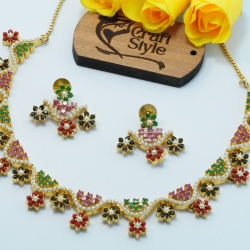 Original Stone Necklace Set | Gold Polish Real Stone Jewelry | Craft Style BD