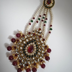 Traditional Jhapta with Kundon, Ruby &amp; Pearl/H23467/11