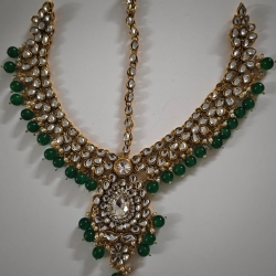 Elegant Layer Sita Parti Maang Tikly Green/H23467/13