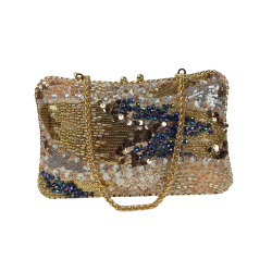 Elegant Beaded Sequin Party Golden Clutch – Craft Style