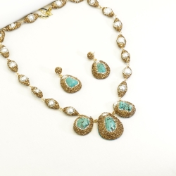 Natural Stone Pearl Necklace Set ANG767/6Pest
