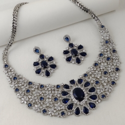 Blue Stone Diamond Cut Necklace YMC1033/10